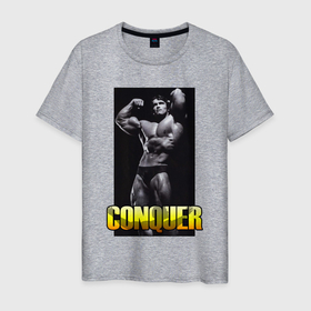 Мужская футболка хлопок с принтом Schwarzenegger   olimpia в Тюмени, 100% хлопок | прямой крой, круглый вырез горловины, длина до линии бедер, слегка спущенное плечо. | 