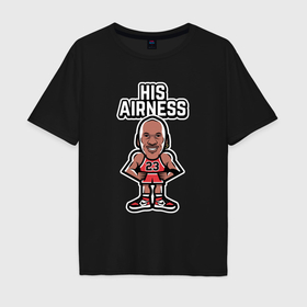 Мужская футболка хлопок Oversize с принтом Airness Jordan в Курске, 100% хлопок | свободный крой, круглый ворот, “спинка” длиннее передней части | 