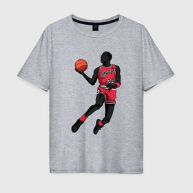 Мужская футболка хлопок Oversize с принтом Retro Jordan в Курске, 100% хлопок | свободный крой, круглый ворот, “спинка” длиннее передней части | 