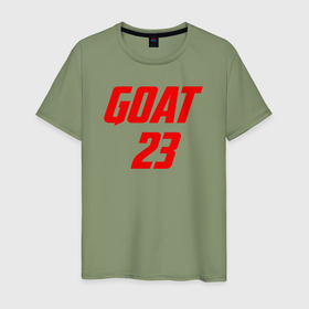 Мужская футболка хлопок с принтом Goat 23 в Курске, 100% хлопок | прямой крой, круглый вырез горловины, длина до линии бедер, слегка спущенное плечо. | 