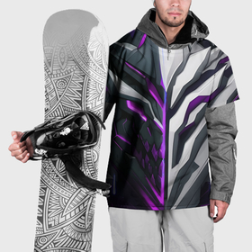 Накидка на куртку 3D с принтом Броня адская и райская фиолетовая в Курске, 100% полиэстер |  | 