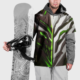 Накидка на куртку 3D с принтом Броня адская и райская зелёная в Курске, 100% полиэстер |  | 