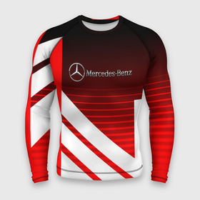 Мужской рашгард 3D с принтом Mercedes Benz sport line stripes в Курске,  |  | 
