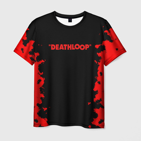 Мужская футболка 3D с принтом Deathloop кровь в Санкт-Петербурге, 100% полиэфир | прямой крой, круглый вырез горловины, длина до линии бедер | Тематика изображения на принте: 