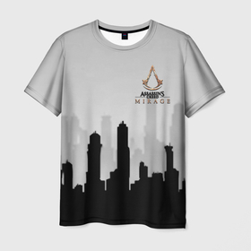 Мужская футболка 3D с принтом Assassins Creed mirage damask в Петрозаводске, 100% полиэфир | прямой крой, круглый вырез горловины, длина до линии бедер | Тематика изображения на принте: 
