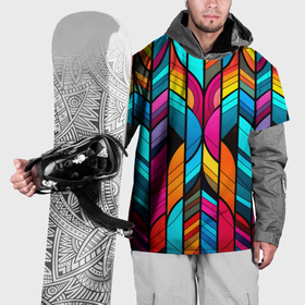 Накидка на куртку 3D с принтом Радужный витраж в Тюмени, 100% полиэстер |  | Тематика изображения на принте: 