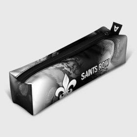 Пенал школьный 3D с принтом Saints Row glitch на темном фоне по горизонтали в Тюмени, 100% полиэстер | плотная ткань, застежка на молнии | Тематика изображения на принте: 