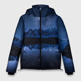 Мужская зимняя куртка 3D с принтом Галактическая зимняя ночь в горах в Белгороде, верх — 100% полиэстер; подкладка — 100% полиэстер; утеплитель — 100% полиэстер | длина ниже бедра, свободный силуэт Оверсайз. Есть воротник-стойка, отстегивающийся капюшон и ветрозащитная планка. 

Боковые карманы с листочкой на кнопках и внутренний карман на молнии. | Тематика изображения на принте: 