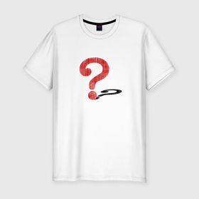 Мужская футболка хлопок Slim с принтом Вопросительный знак загадка в Петрозаводске, 92% хлопок, 8% лайкра | приталенный силуэт, круглый вырез ворота, длина до линии бедра, короткий рукав | Тематика изображения на принте: 