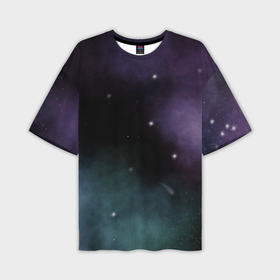 Мужская футболка oversize 3D с принтом Космос и звезды на темном фоне в Тюмени,  |  | Тематика изображения на принте: 