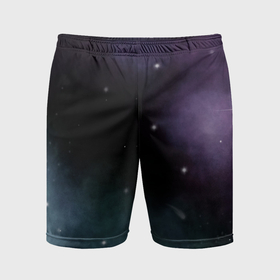 Мужские шорты спортивные с принтом Космос и звезды на темном фоне в Курске,  |  | 
