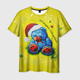 Мужская футболка 3D с принтом Мишка: моё сердечко   твоё сердечко в Белгороде, 100% полиэфир | прямой крой, круглый вырез горловины, длина до линии бедер | Тематика изображения на принте: 