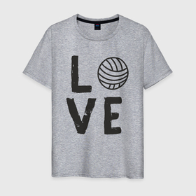 Мужская футболка хлопок с принтом Lover volleyball в Кировске, 100% хлопок | прямой крой, круглый вырез горловины, длина до линии бедер, слегка спущенное плечо. | 