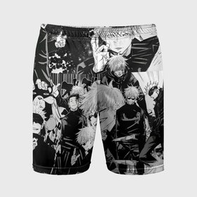 Мужские шорты спортивные с принтом Сатору Годжо   Магическая Битва в Санкт-Петербурге,  |  | Тематика изображения на принте: 