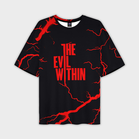 Мужская футболка oversize 3D с принтом The Evil Within молнии шторм в Петрозаводске,  |  | 
