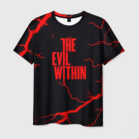 Мужская футболка 3D с принтом The Evil Within молнии шторм в Петрозаводске, 100% полиэфир | прямой крой, круглый вырез горловины, длина до линии бедер | 