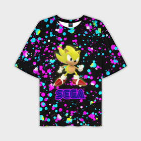 Мужская футболка oversize 3D с принтом Sonic краски сега ,  |  | 