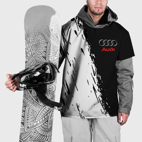 Накидка на куртку 3D с принтом AUDI черно белый стиль , 100% полиэстер |  | 