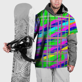 Накидка на куртку 3D с принтом Неоновые перпендикулярные полосы в Кировске, 100% полиэстер |  | Тематика изображения на принте: 