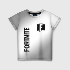 Детская футболка 3D с принтом Fortnite glitch на светлом фоне вертикально в Петрозаводске, 100% гипоаллергенный полиэфир | прямой крой, круглый вырез горловины, длина до линии бедер, чуть спущенное плечо, ткань немного тянется | 