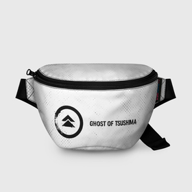 Поясная сумка 3D с принтом Ghost of Tsushima glitch на светлом фоне по горизонтали в Тюмени, 100% полиэстер | плотная ткань, ремень с регулируемой длиной, внутри несколько карманов для мелочей, основное отделение и карман с обратной стороны сумки застегиваются на молнию | 