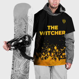 Накидка на куртку 3D с принтом The Witcher   gold gradient посередине в Курске, 100% полиэстер |  | Тематика изображения на принте: 