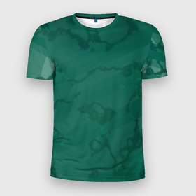 Мужская футболка 3D Slim с принтом Серо зеленые разводы в Санкт-Петербурге, 100% полиэстер с улучшенными характеристиками | приталенный силуэт, круглая горловина, широкие плечи, сужается к линии бедра | 