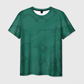Мужская футболка 3D с принтом Серо зеленые разводы в Санкт-Петербурге, 100% полиэфир | прямой крой, круглый вырез горловины, длина до линии бедер | 