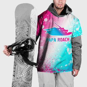 Накидка на куртку 3D с принтом Papa Roach neon gradient style , 100% полиэстер |  | 