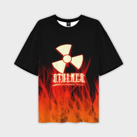 Мужская футболка oversize 3D с принтом Stalker 2 flame в Курске,  |  | 