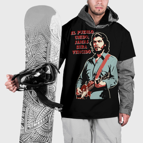 Накидка на куртку 3D с принтом Че Гевара с гитарой в Санкт-Петербурге, 100% полиэстер |  | 
