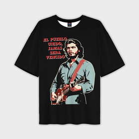 Мужская футболка oversize 3D с принтом Че Гевара с гитарой в Курске,  |  | Тематика изображения на принте: 