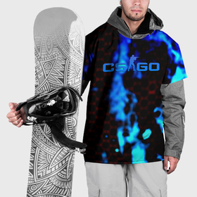 Накидка на куртку 3D с принтом CS GO синий огонь сталь , 100% полиэстер |  | 