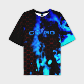 Мужская футболка oversize 3D с принтом CS GO синий огонь сталь ,  |  | Тематика изображения на принте: 