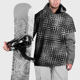Накидка на куртку 3D с принтом Абстракция чёрно белый в Курске, 100% полиэстер |  | 