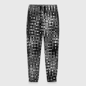 Мужские брюки 3D с принтом Абстракция чёрно белый в Санкт-Петербурге, 100% полиэстер | манжеты по низу, эластичный пояс регулируется шнурком, по бокам два кармана без застежек, внутренняя часть кармана из мелкой сетки | 