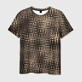 Мужская футболка 3D с принтом Абстракция коричневый в Кировске, 100% полиэфир | прямой крой, круглый вырез горловины, длина до линии бедер | 