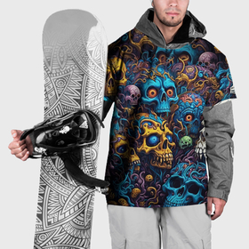 Накидка на куртку 3D с принтом Psy skulls в Екатеринбурге, 100% полиэстер |  | 