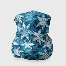 Бандана-труба 3D с принтом New Years pattern with snowflakes в Санкт-Петербурге, 100% полиэстер, ткань с особыми свойствами — Activecool | плотность 150‒180 г/м2; хорошо тянется, но сохраняет форму | 