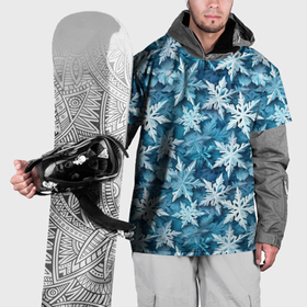 Накидка на куртку 3D с принтом New Years pattern with snowflakes в Курске, 100% полиэстер |  | 