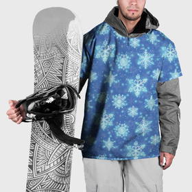 Накидка на куртку 3D с принтом Pattern with bright snowflakes в Курске, 100% полиэстер |  | 