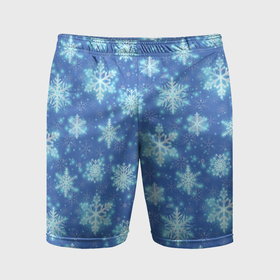 Мужские шорты спортивные с принтом Pattern with bright snowflakes в Курске,  |  | 