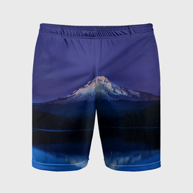 Мужские шорты спортивные с принтом Горный вулкан Фудзияма ,  |  | Тематика изображения на принте: 
