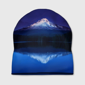 Шапка 3D с принтом Горный вулкан Фудзияма , 100% полиэстер | универсальный размер, печать по всей поверхности изделия | 