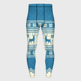 Мужские тайтсы 3D с принтом Sweater with deer on a blue background ,  |  | 