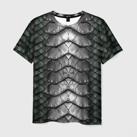 Мужская футболка 3D с принтом Dragon scales в Новосибирске, 100% полиэфир | прямой крой, круглый вырез горловины, длина до линии бедер | 