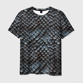 Мужская футболка 3D с принтом Паттерн чешуя дракона в Белгороде, 100% полиэфир | прямой крой, круглый вырез горловины, длина до линии бедер | Тематика изображения на принте: 
