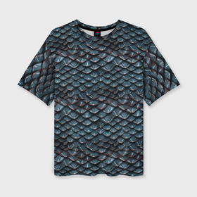 Женская футболка oversize 3D с принтом Dragon scale pattern ,  |  | 