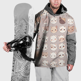 Накидка на куртку 3D с принтом Эмоции котиков аниме в Новосибирске, 100% полиэстер |  | 