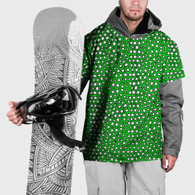 Накидка на куртку 3D с принтом Белые пузырьки на зелёном фоне , 100% полиэстер |  | 